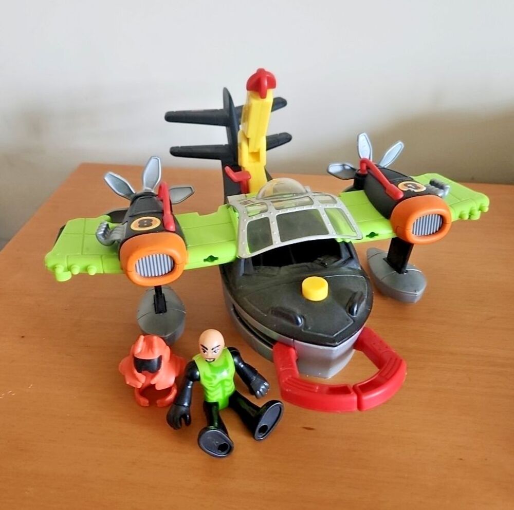 Imaginext Fisher Price SKY RACERS Airplane plane #8 Complete set, Working.